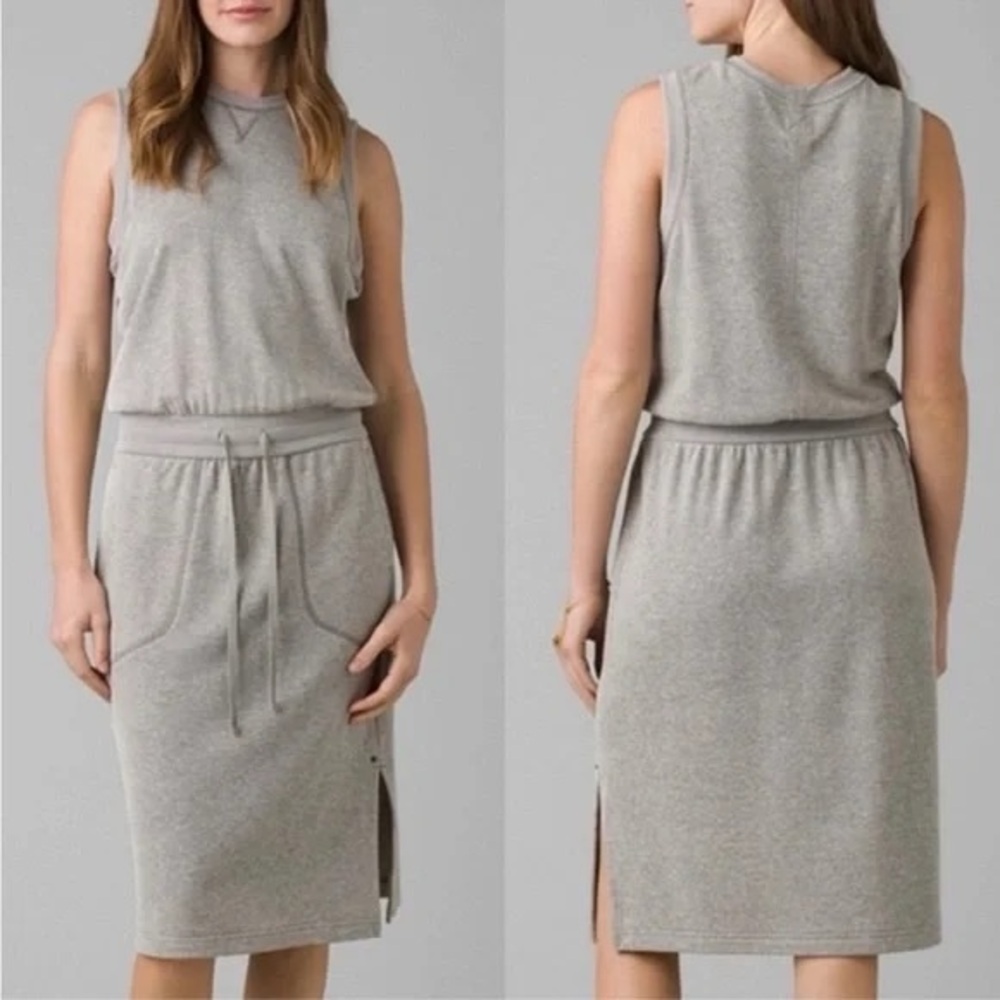 Prana Cozy Up Beach Hopper Hemp Sweatshirt Dress Heather Gray Size XL - Picture 7 of 13